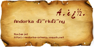 Andorka Örkény névjegykártya